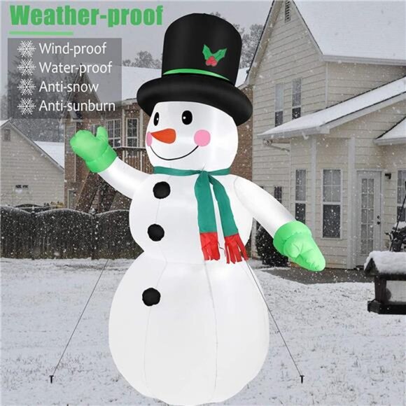 7 FT Christmas Inflatables Snowman Outdoor Yard Decorations, Christmas Blow up - Picture 4 of 14